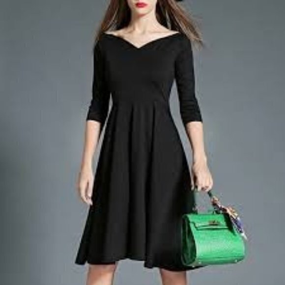 GRACE KARIN Off Shoulder Delicate Design Black Swing Dress Size XL RefJ030 - Picture 3 of 11